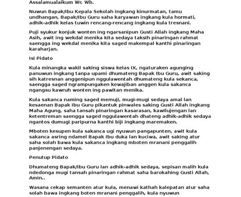 Penutup Acara Dalam Bahasa Jawa