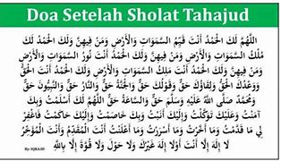 Doa Sesudah Sholat Tahajud Tulisan Latin Arab Latin Dan Artinya