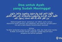 Doa Untuk Ayah Yang Sudah Meninggal Arab Latin Dan Artinya